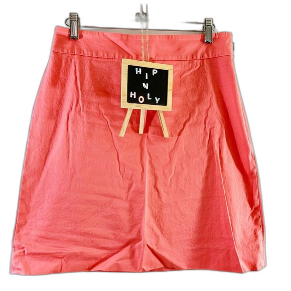 ANN TAYLOR FACTORY A LINE MODEST MIDI SKIRT PEACH CORAL SIZE 2 - Picture 1 of 9